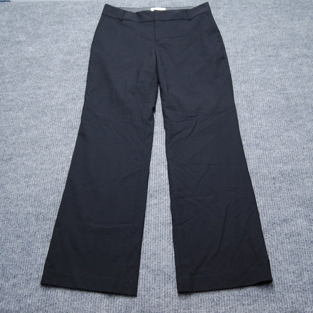 Banana Republic Martin Dress Pants Womens 10 Black Wool Straight Lined Stretch